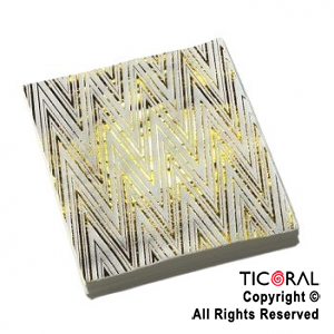 SERVILLETA TRIANGULOS CHEVRON STAMPING ORO GM X 20